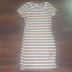 Ribbed stripped mini dress small